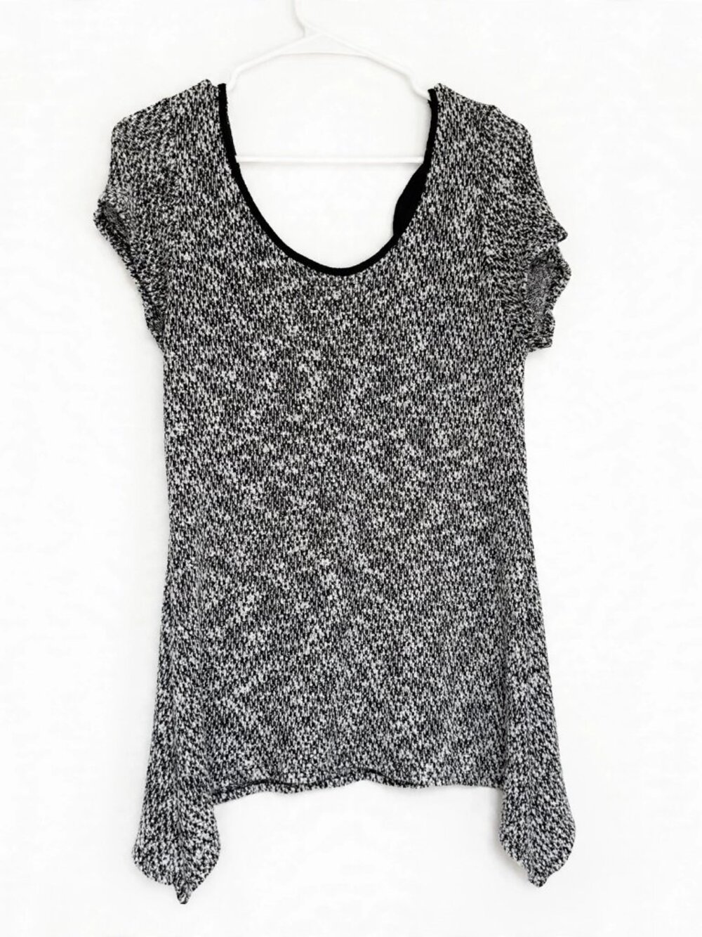 Agenda Black White Tweed Top Ribbon Back Tie